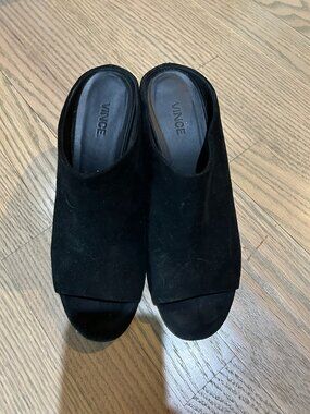 Black Vince Suede Mules